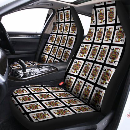Jack Of Spades Playing Card Pattern Print Universal Fit Car Seat Covers