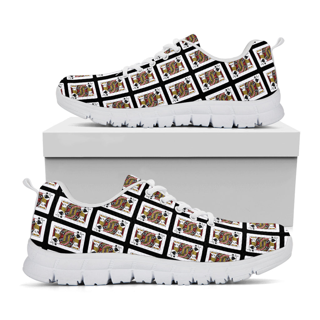 Jack Of Spades Playing Card Pattern Print White Sneakers