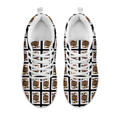 Jack Of Spades Playing Card Pattern Print White Sneakers