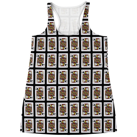 Jack Of Spades Playing Card Pattern Print Women's Racerback Tank Top
