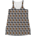 Jack Of Spades Playing Card Pattern Print Women's Racerback Tank Top