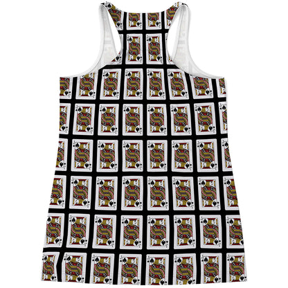 Jack Of Spades Playing Card Pattern Print Women's Racerback Tank Top