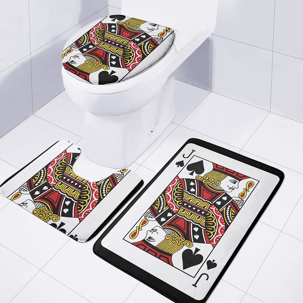 Jack Of Spades Playing Card Print 3 Piece Bath Mat Set