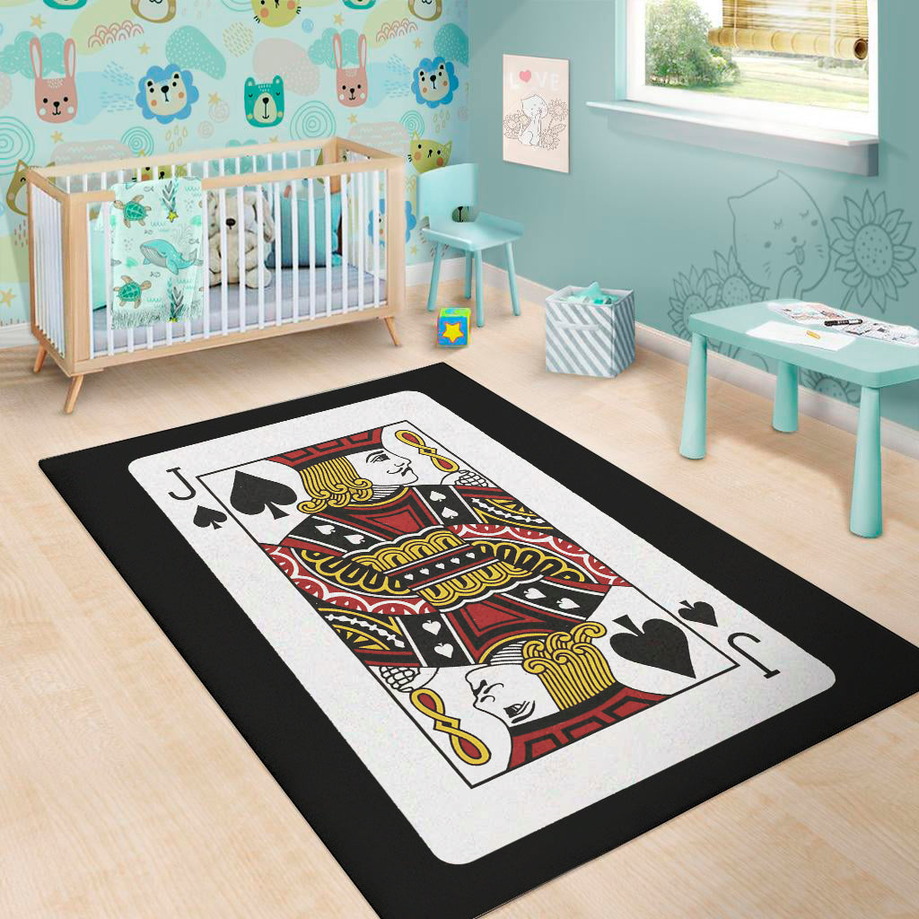 Jack Of Spades Playing Card Print Area Rug