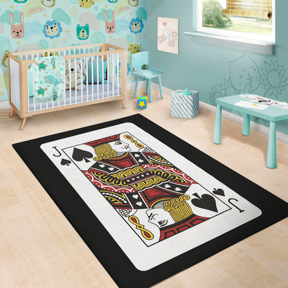 Jack Of Spades Playing Card Print Area Rug