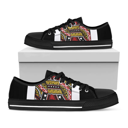 Jack Of Spades Playing Card Print Black Low Top Shoes 