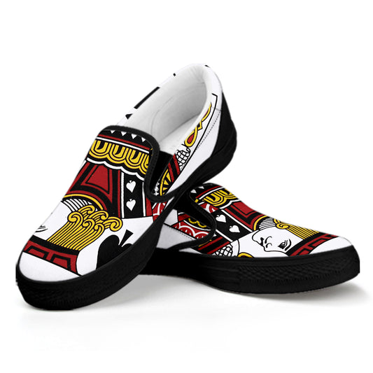 Jack Of Spades Playing Card Print Black Slip On Shoes