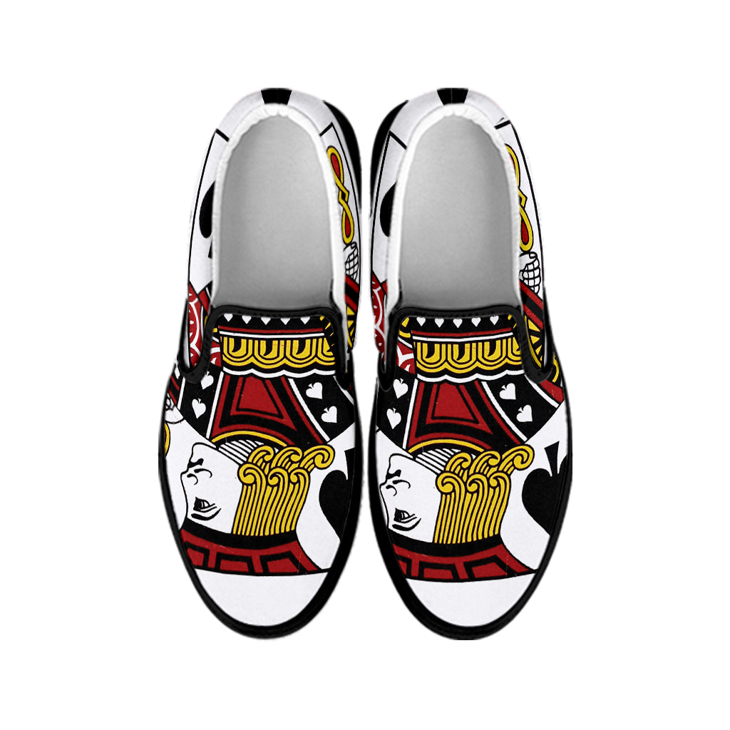 Jack Of Spades Playing Card Print Black Slip On Shoes