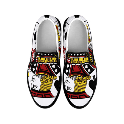 Jack Of Spades Playing Card Print Black Slip On Shoes