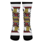 Jack Of Spades Playing Card Print Crew Socks