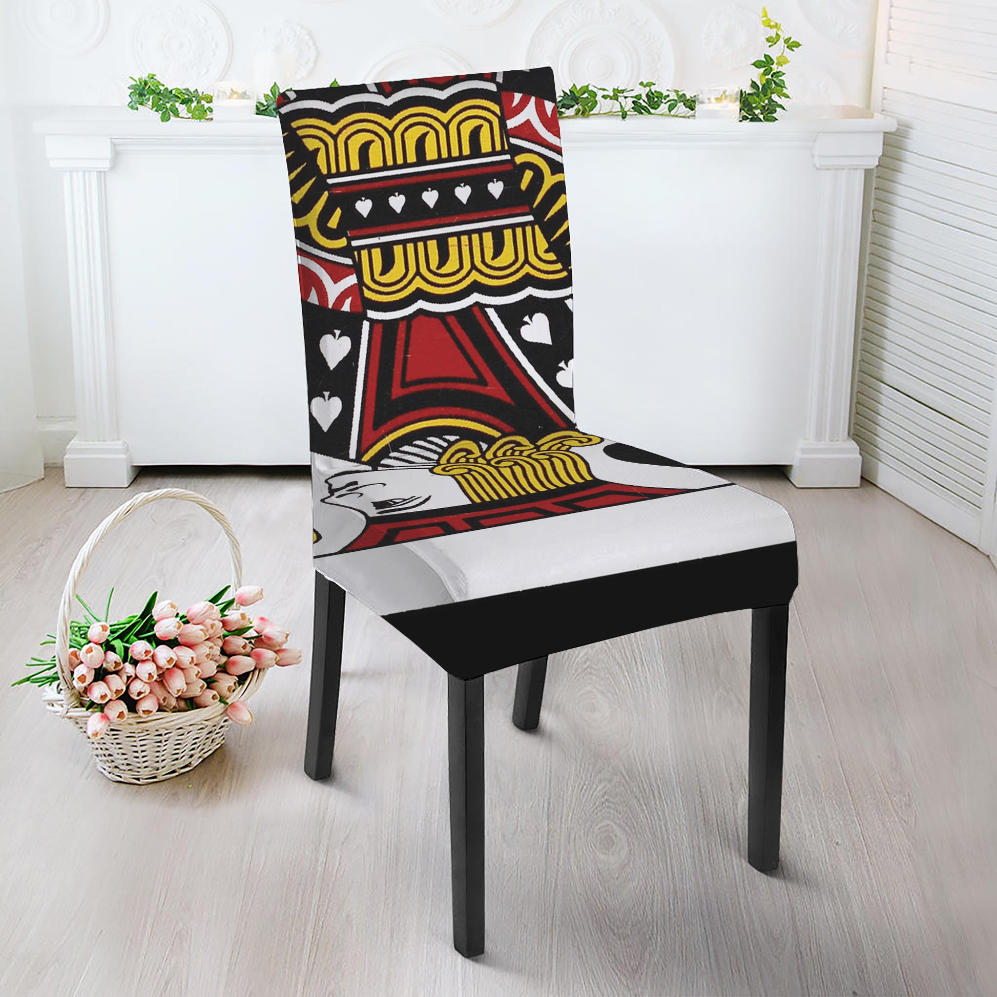 Jack Of Spades Playing Card Print Dining Chair Slipcover