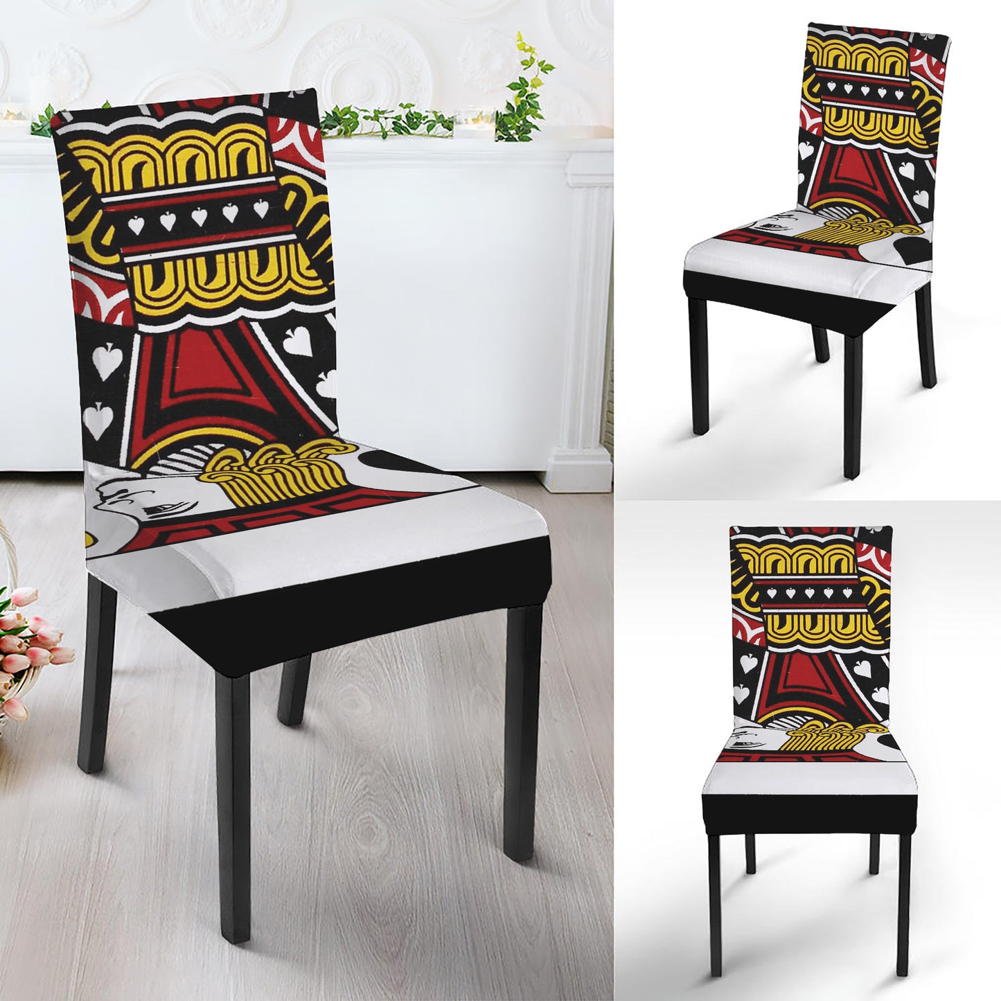 Jack Of Spades Playing Card Print Dining Chair Slipcover