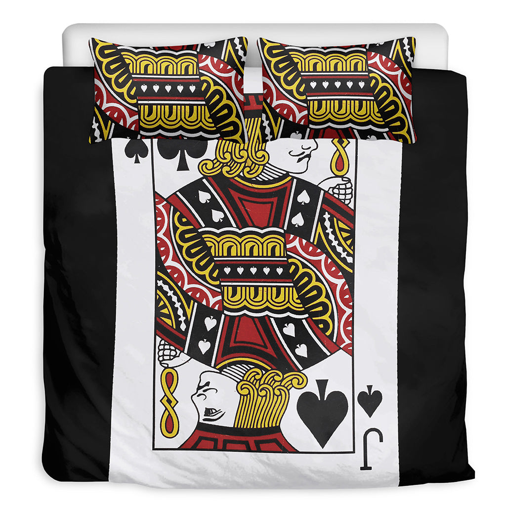 Jack Of Spades Playing Card Print Duvet Cover Bedding Set