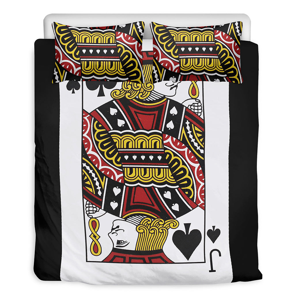 Jack Of Spades Playing Card Print Duvet Cover Bedding Set