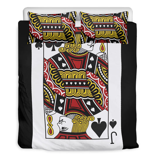 Jack Of Spades Playing Card Print Duvet Cover Bedding Set
