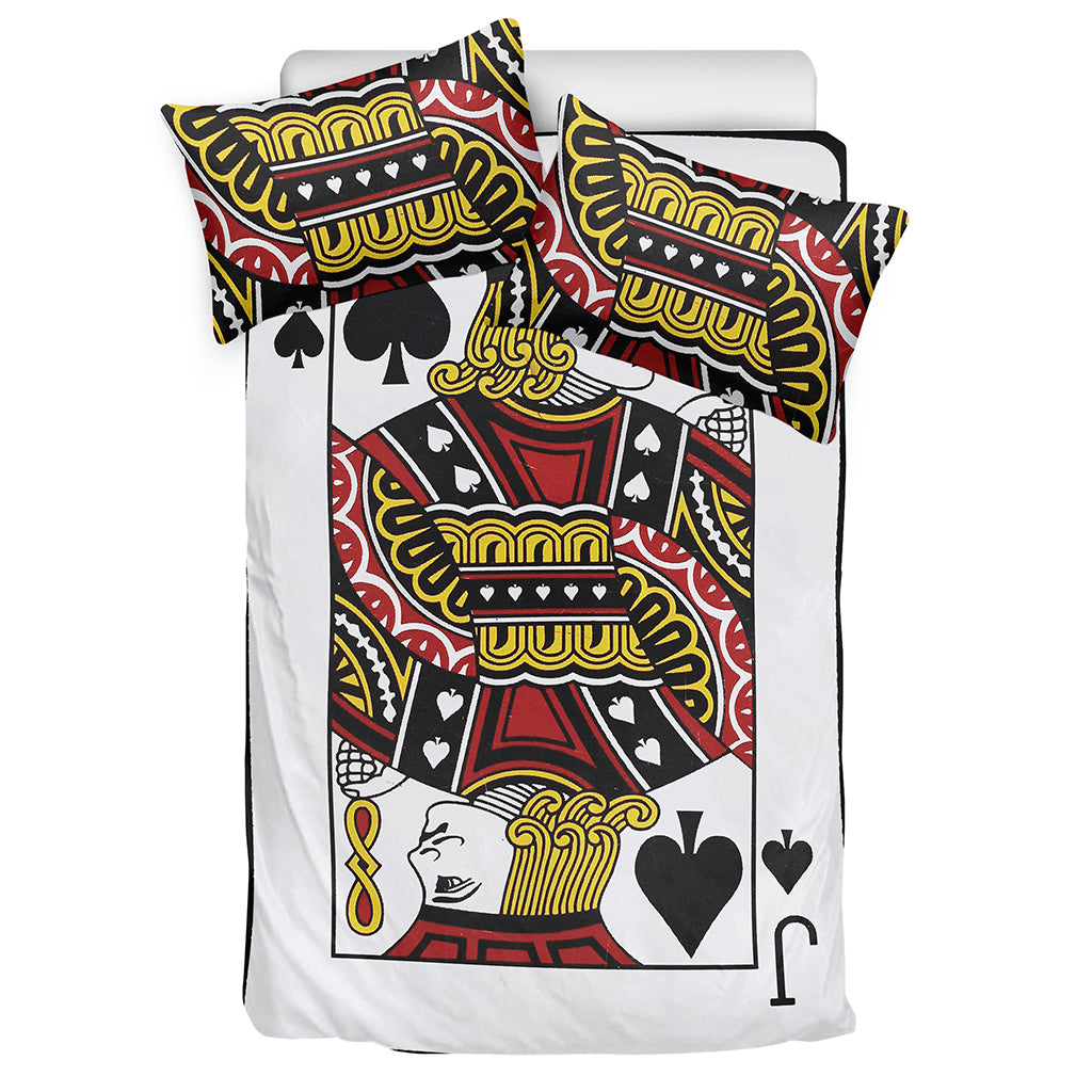 Jack Of Spades Playing Card Print Duvet Cover Bedding Set