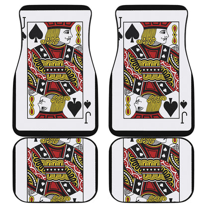Jack Of Spades Playing Card Print Front and Back Car Floor Mats