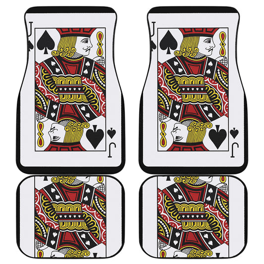 Jack Of Spades Playing Card Print Front and Back Car Floor Mats