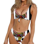 Jack Of Spades Playing Card Print Front Bow Tie Bikini