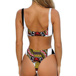 Jack Of Spades Playing Card Print Front Bow Tie Bikini