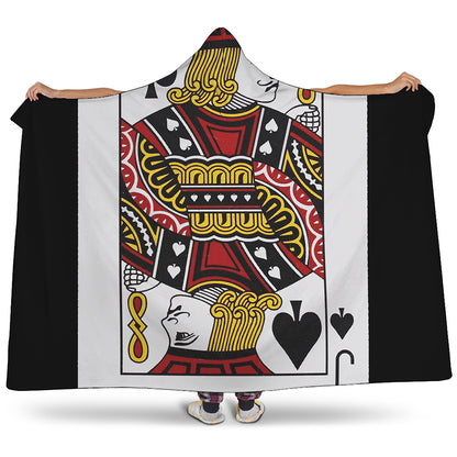 Jack Of Spades Playing Card Print Hooded Blanket