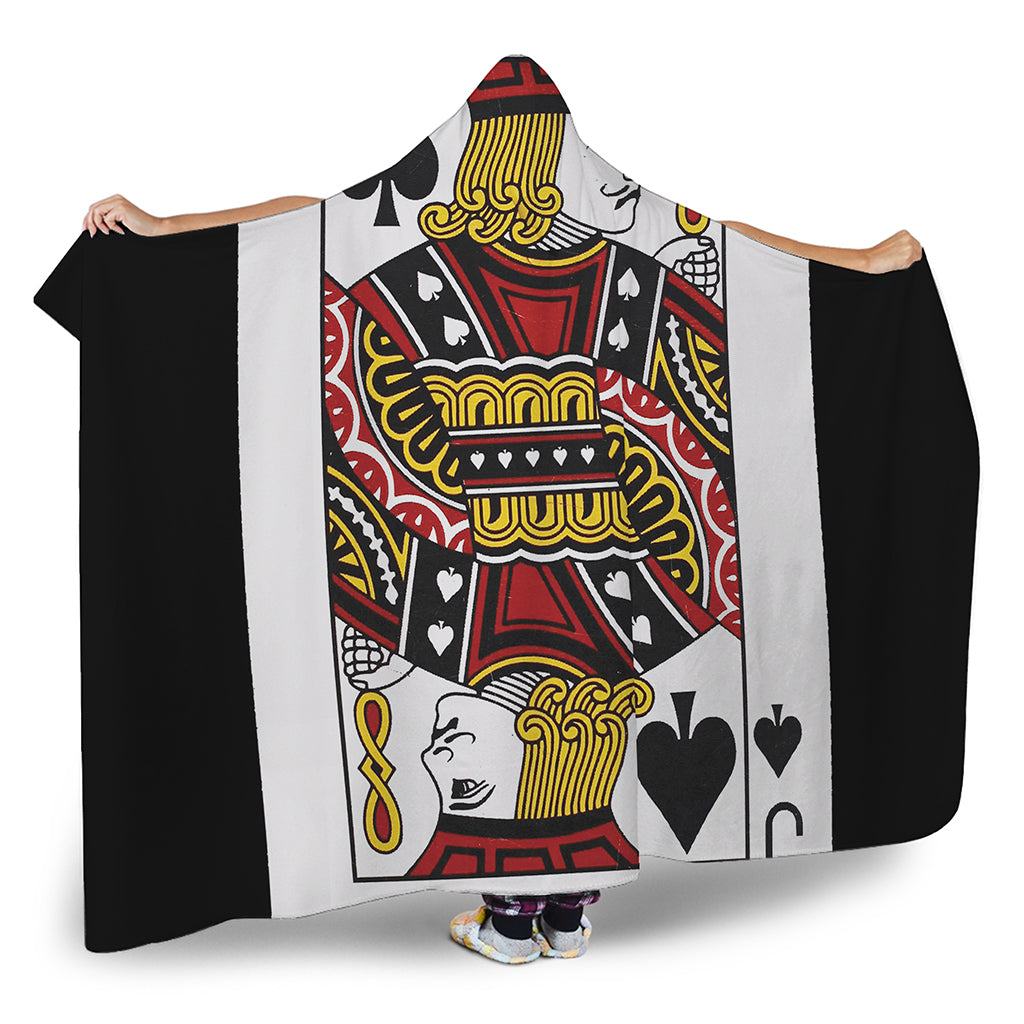 Jack Of Spades Playing Card Print Hooded Blanket