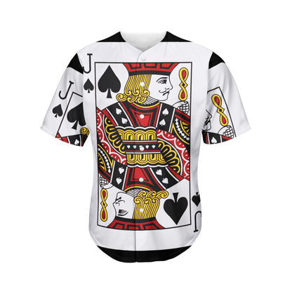 Jack Of Spades Playing Card Print Men's Baseball Jersey