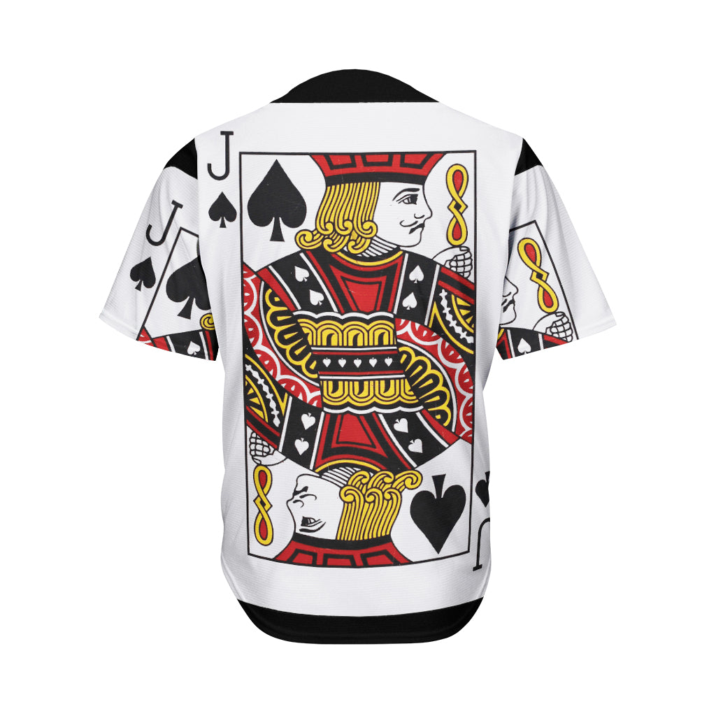 Jack Of Spades Playing Card Print Men's Baseball Jersey
