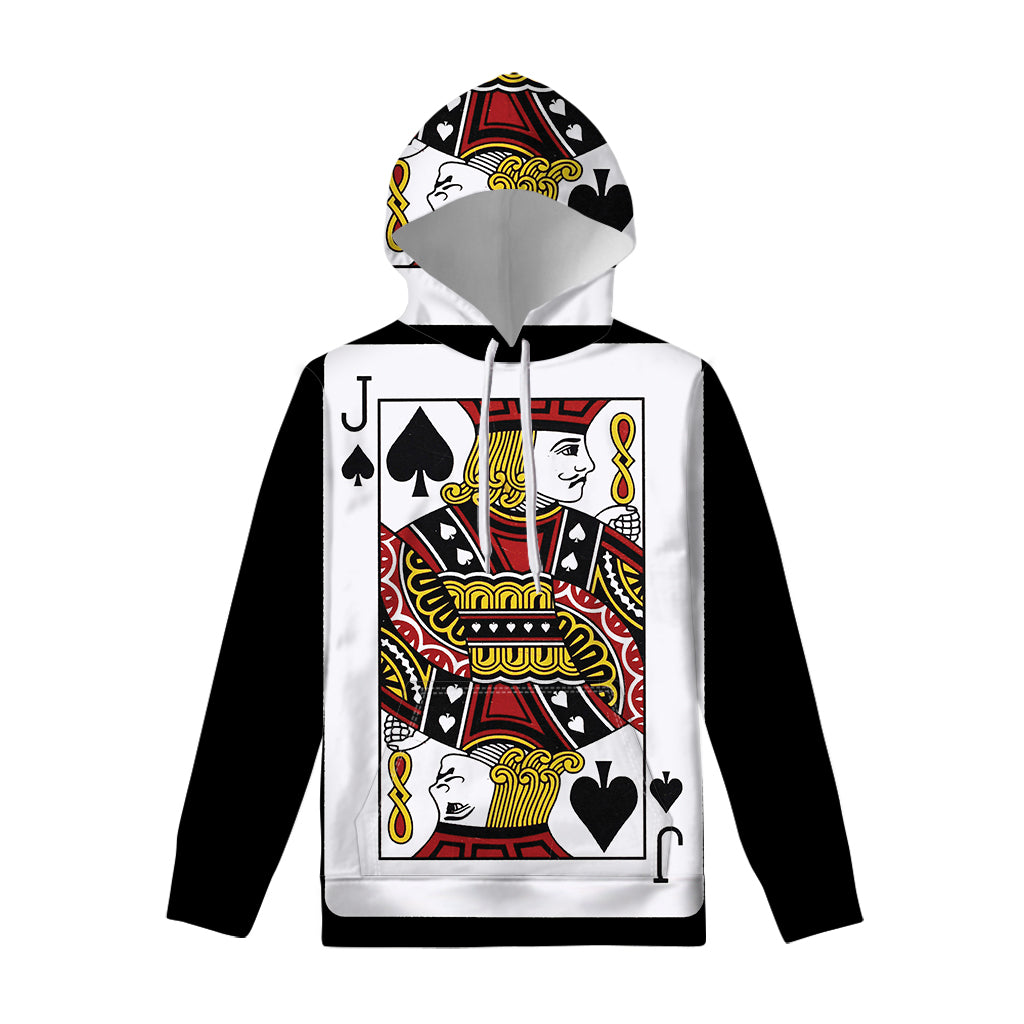 Jack Of Spades Playing Card Print Pullover Hoodie