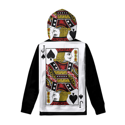 Jack Of Spades Playing Card Print Pullover Hoodie