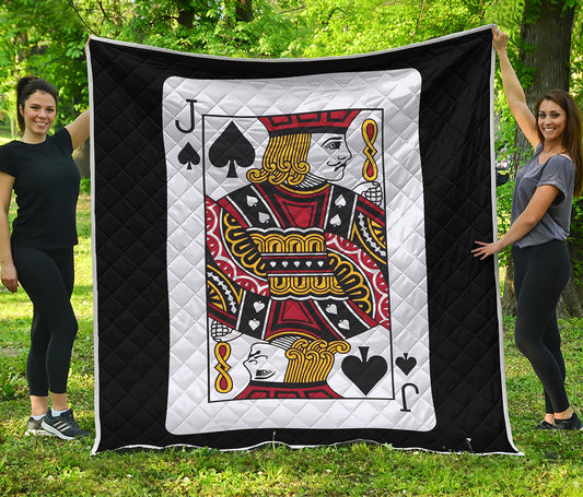 Jack Of Spades Playing Card Print Quilt