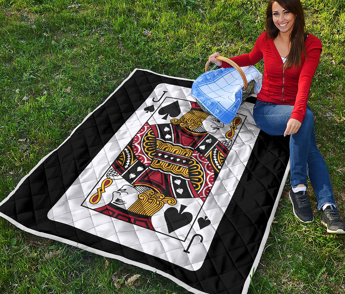 Jack Of Spades Playing Card Print Quilt
