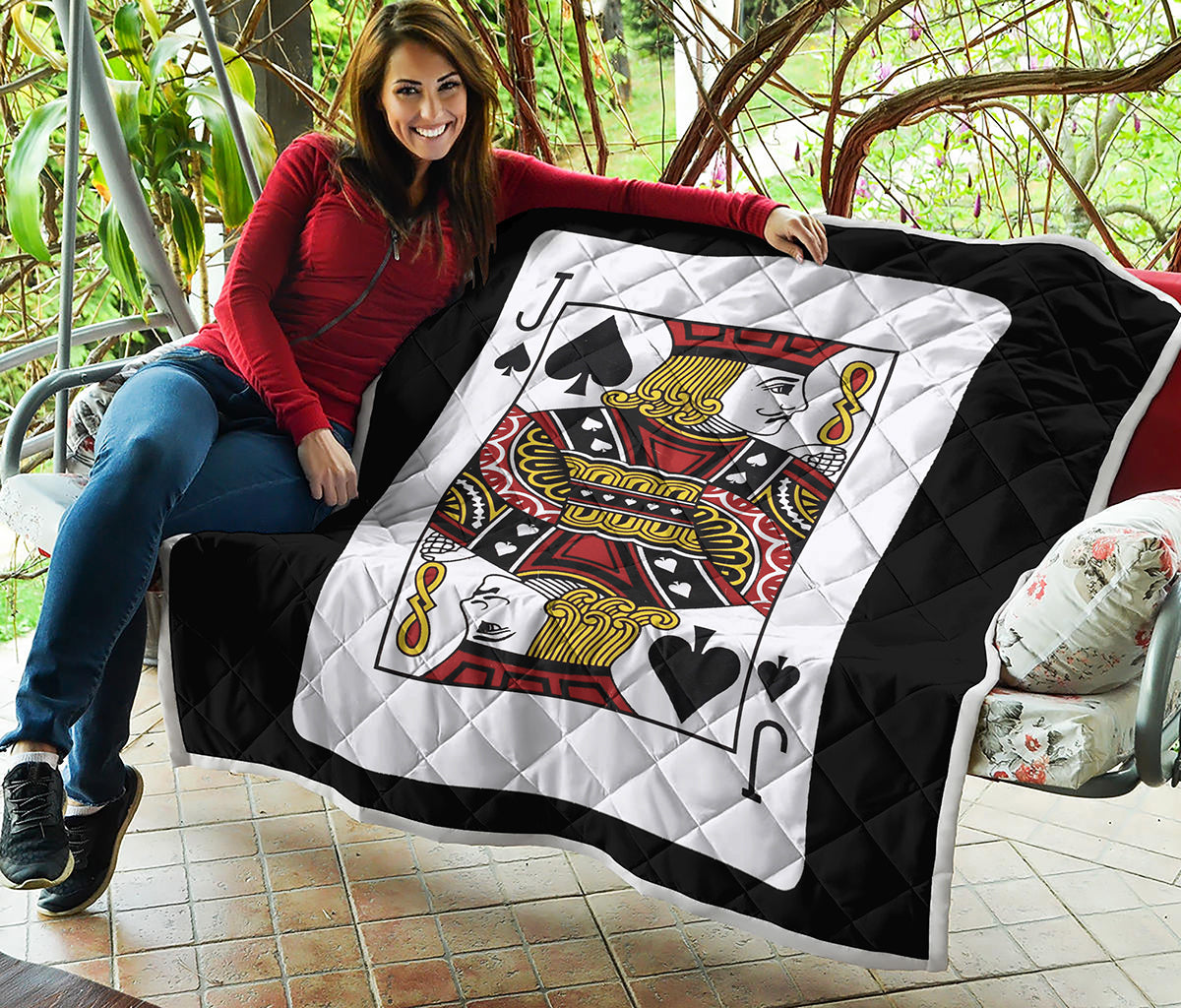 Jack Of Spades Playing Card Print Quilt