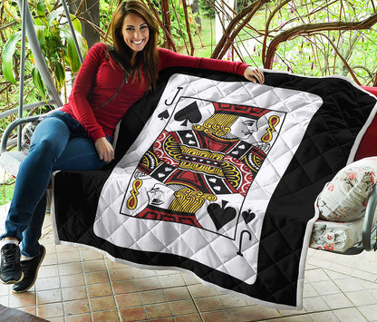 Jack Of Spades Playing Card Print Quilt