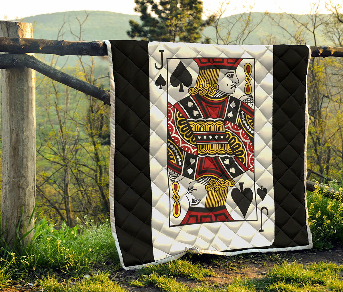 Jack Of Spades Playing Card Print Quilt