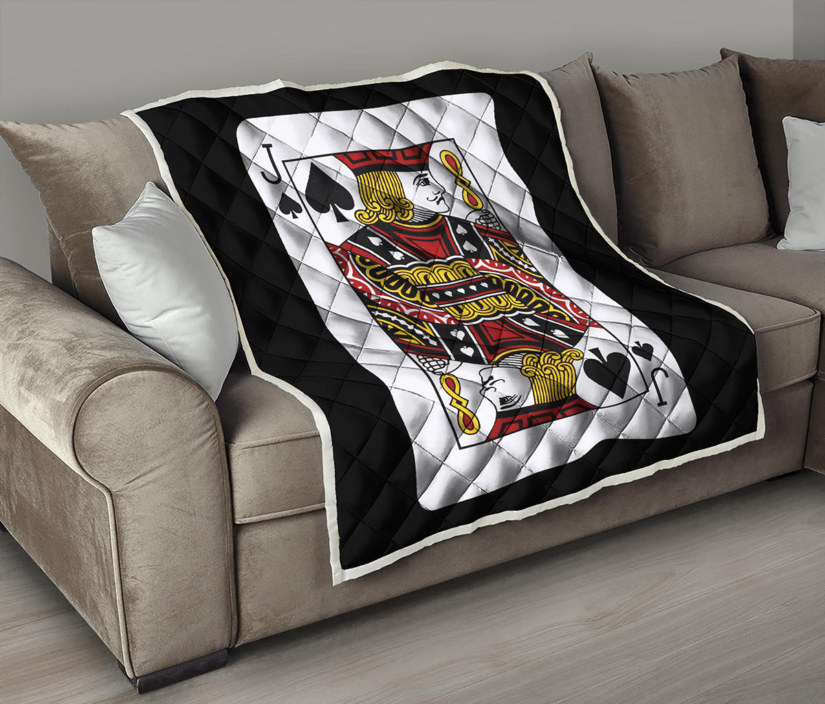 Jack Of Spades Playing Card Print Quilt