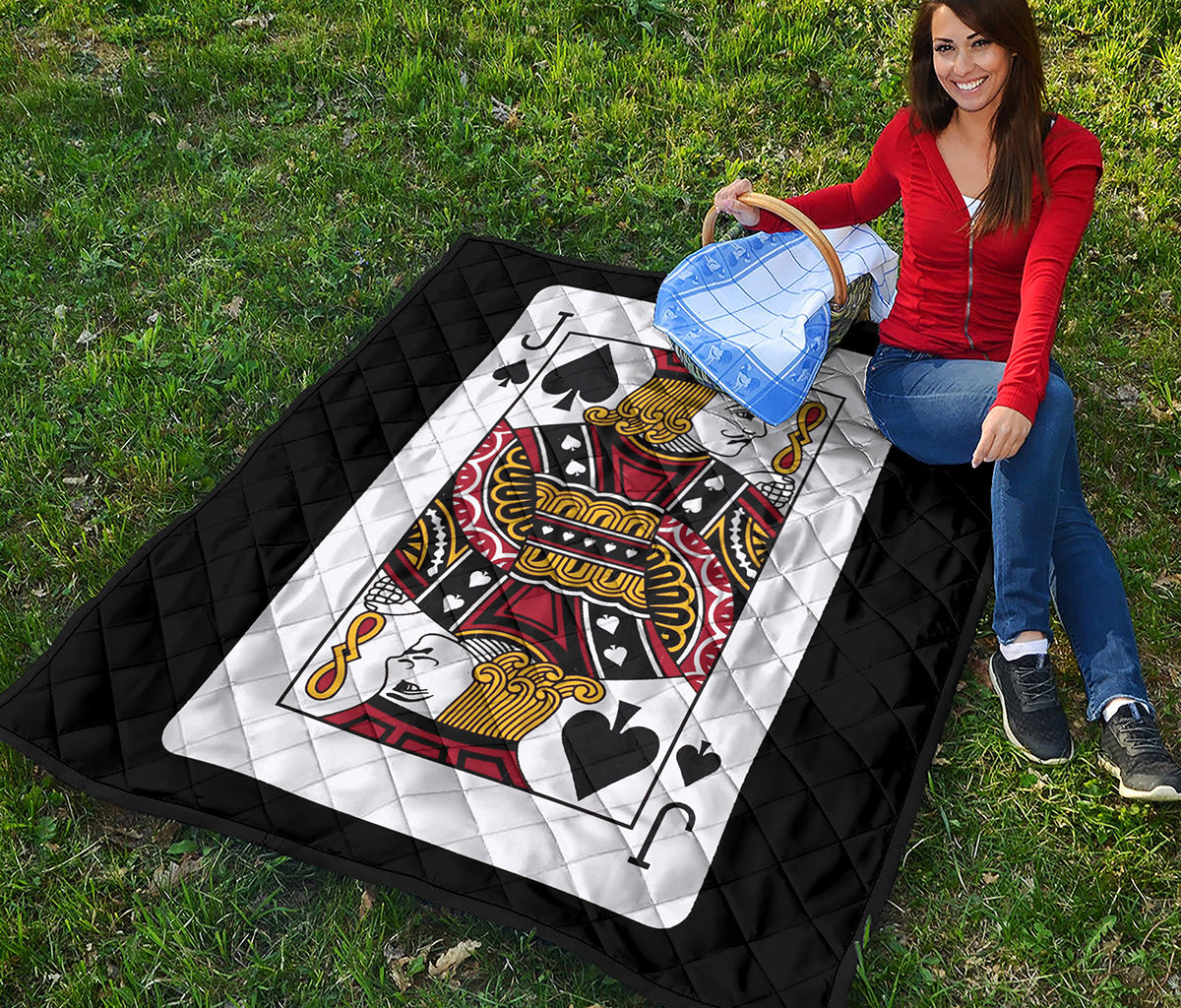 Jack Of Spades Playing Card Print Quilt