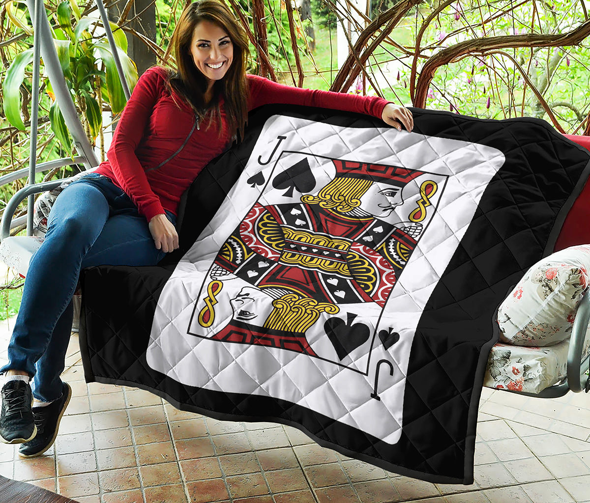 Jack Of Spades Playing Card Print Quilt