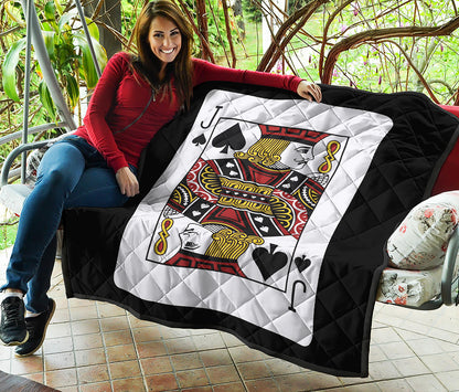 Jack Of Spades Playing Card Print Quilt