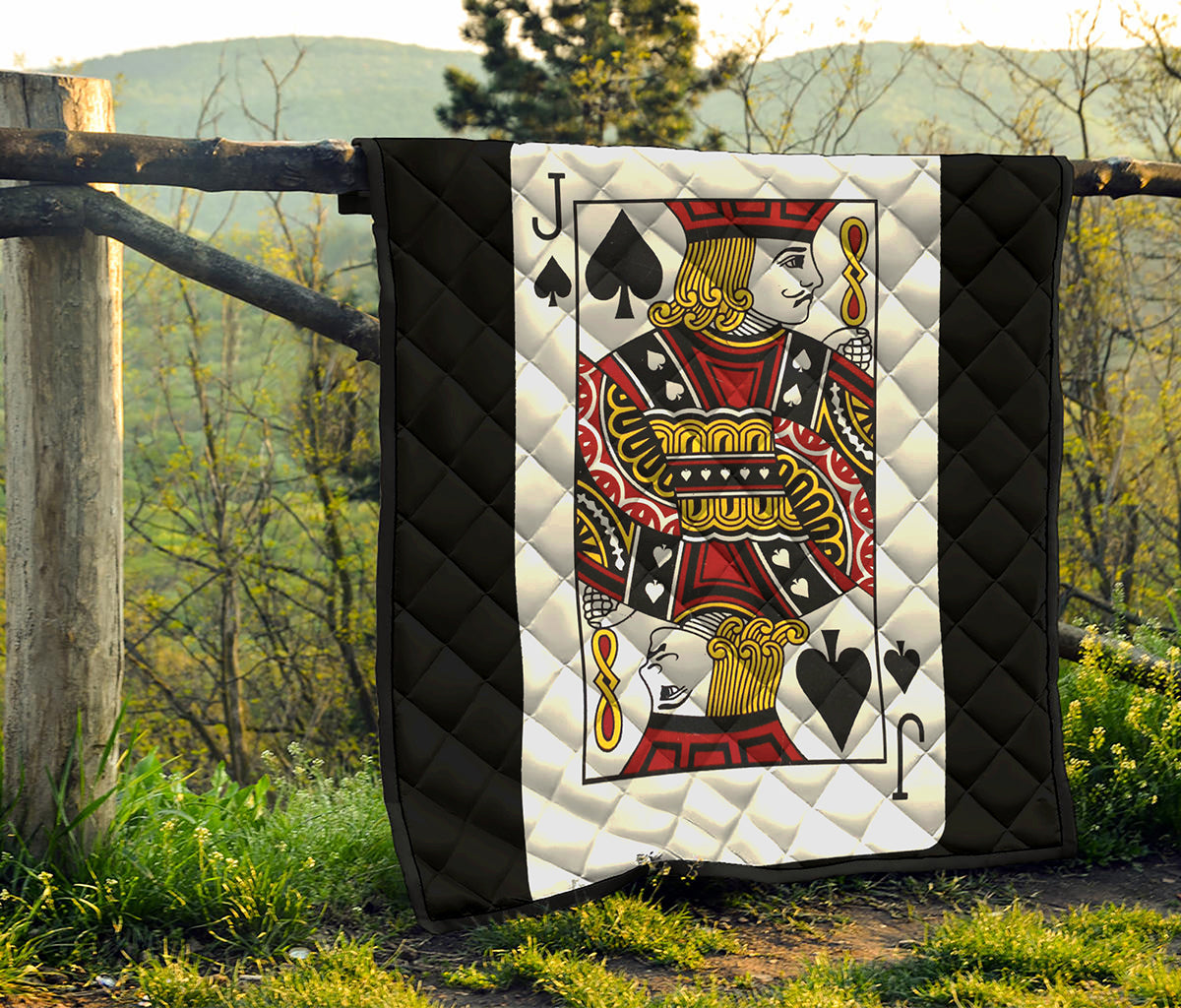 Jack Of Spades Playing Card Print Quilt