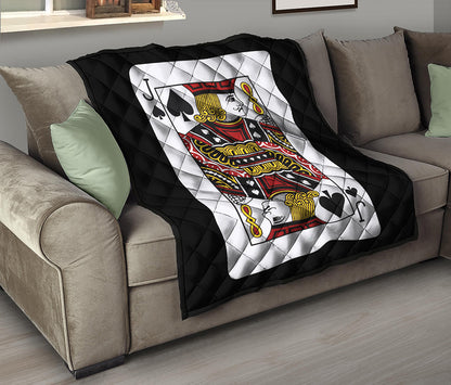 Jack Of Spades Playing Card Print Quilt