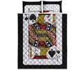 Jack Of Spades Playing Card Print Quilt Bed Set