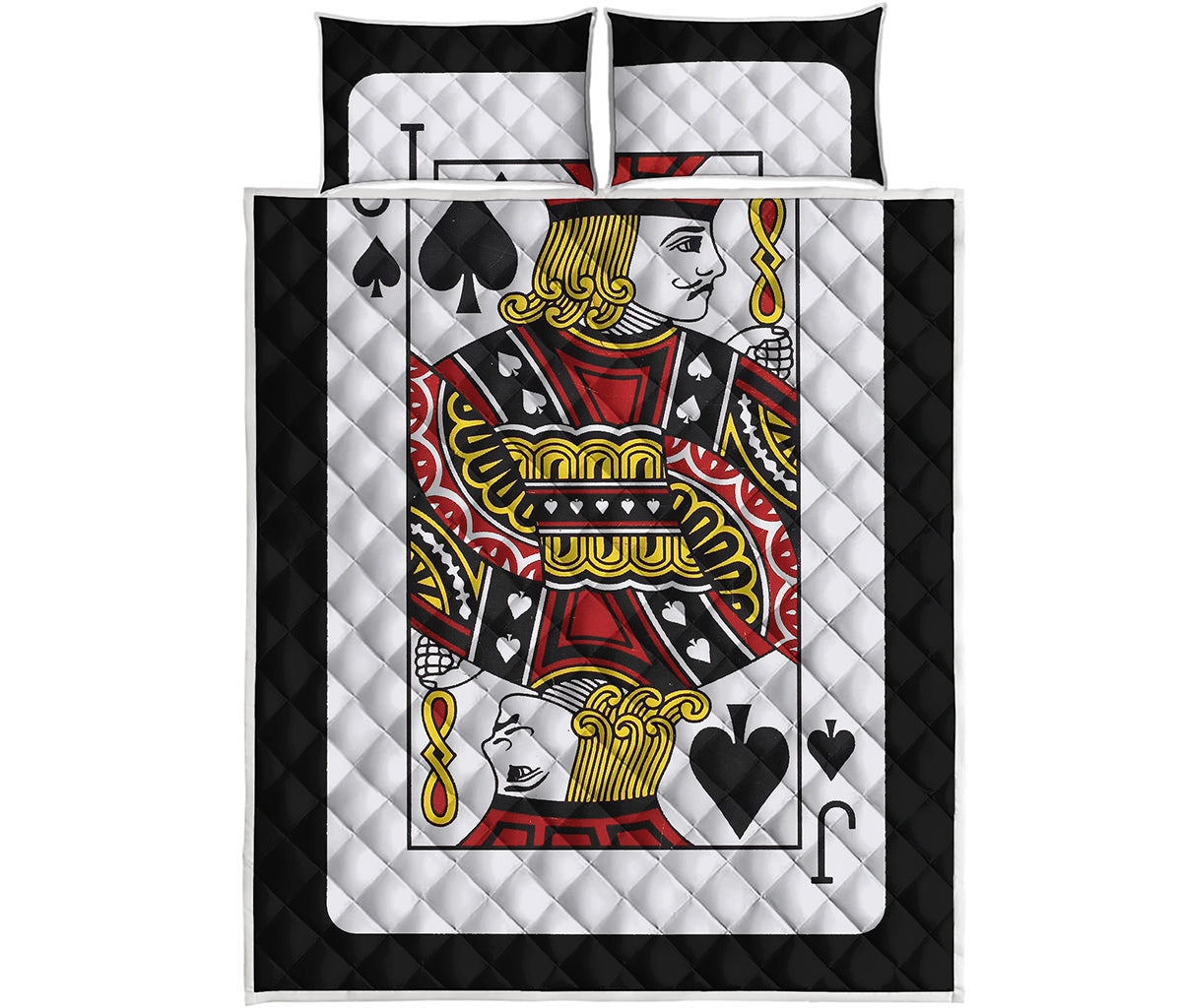 Jack Of Spades Playing Card Print Quilt Bed Set