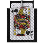 Jack Of Spades Playing Card Print Quilt Bed Set