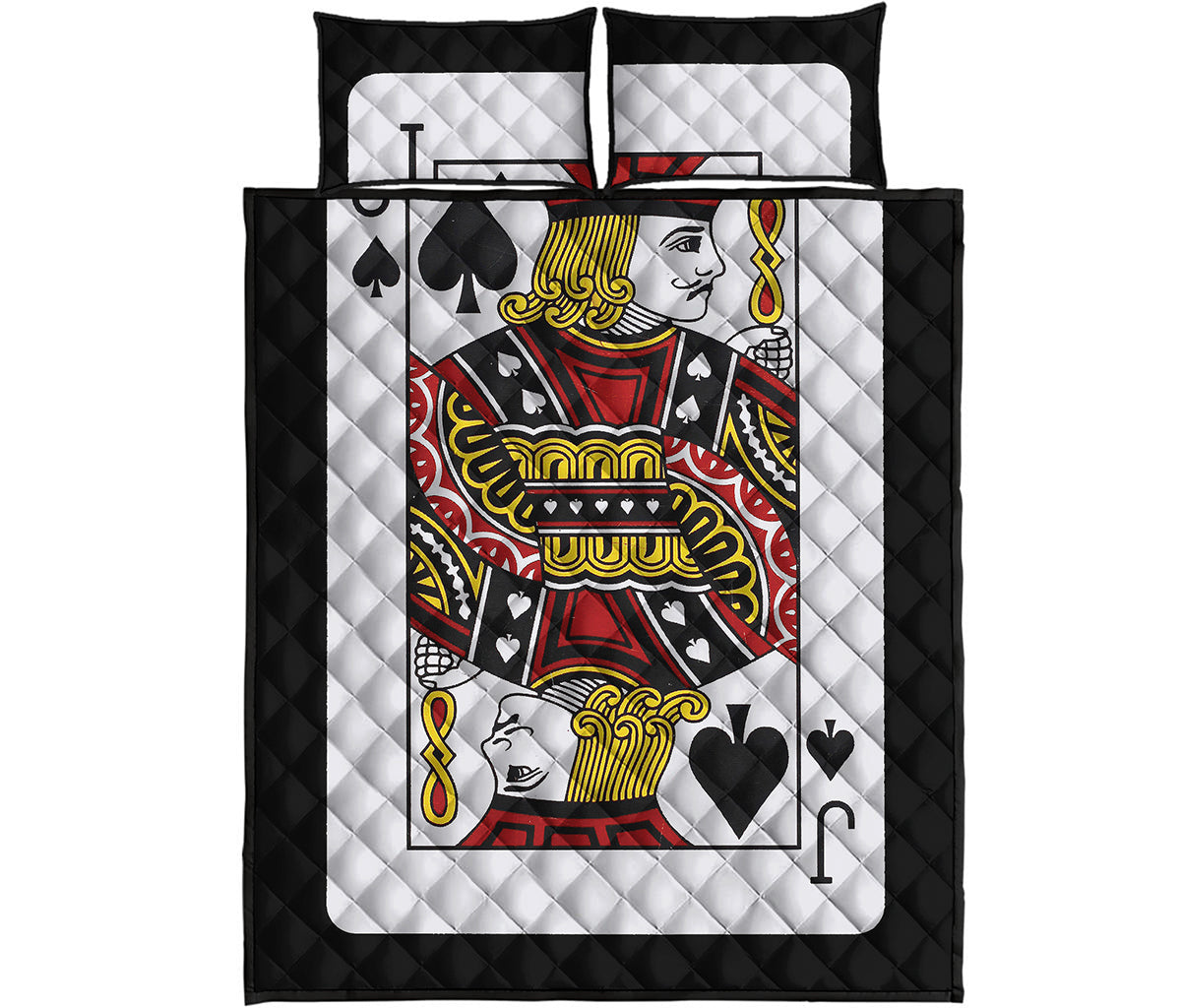 Jack Of Spades Playing Card Print Quilt Bed Set