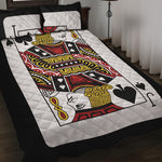 Jack Of Spades Playing Card Print Quilt Bed Set