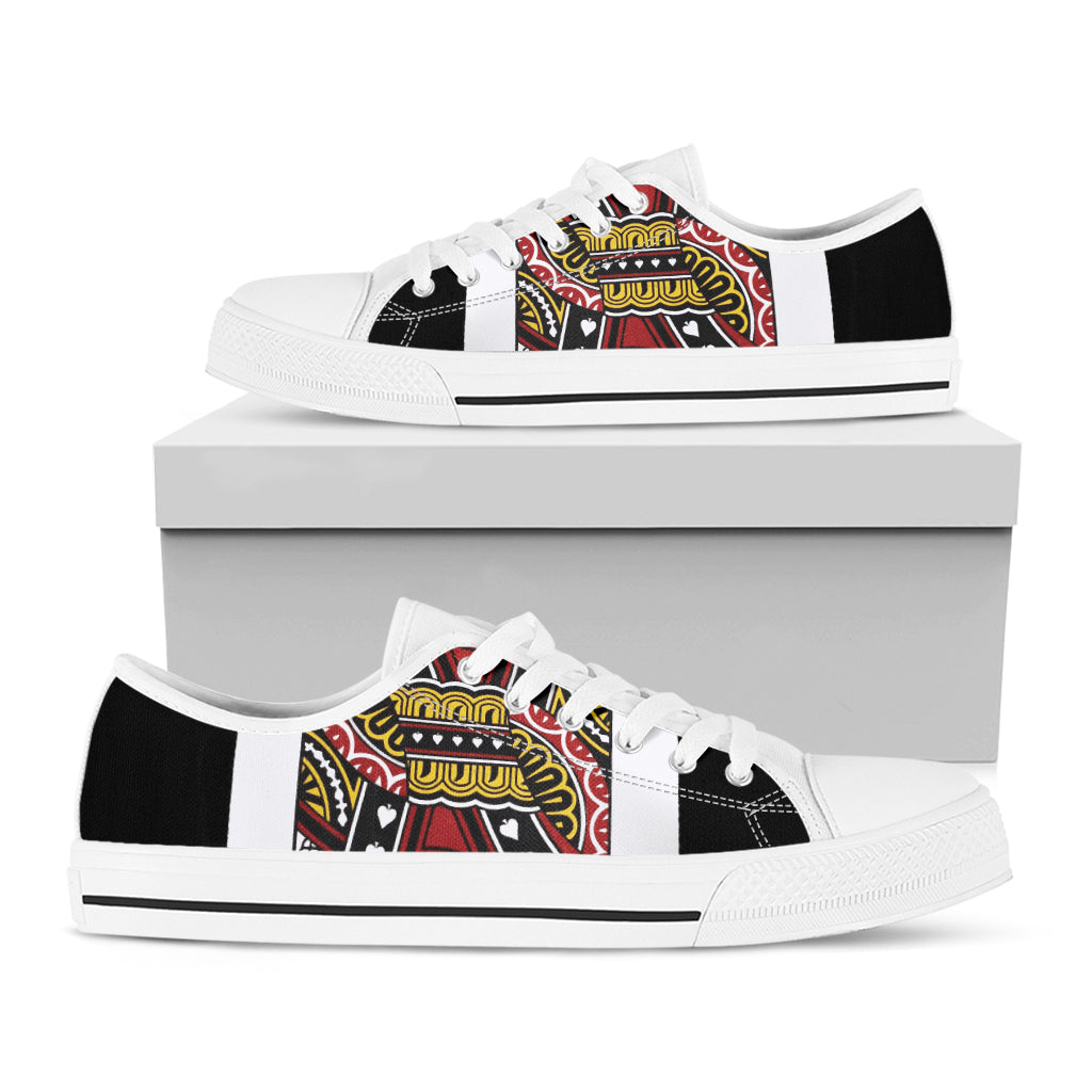 Jack Of Spades Playing Card Print White Low Top Shoes