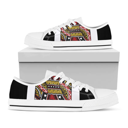 Jack Of Spades Playing Card Print White Low Top Shoes