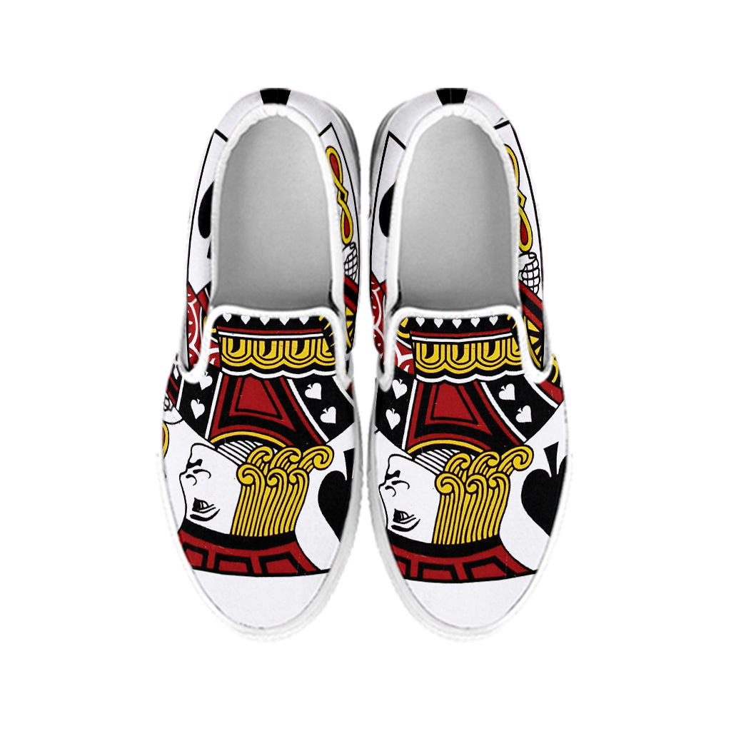 Jack Of Spades Playing Card Print White Slip On Shoes