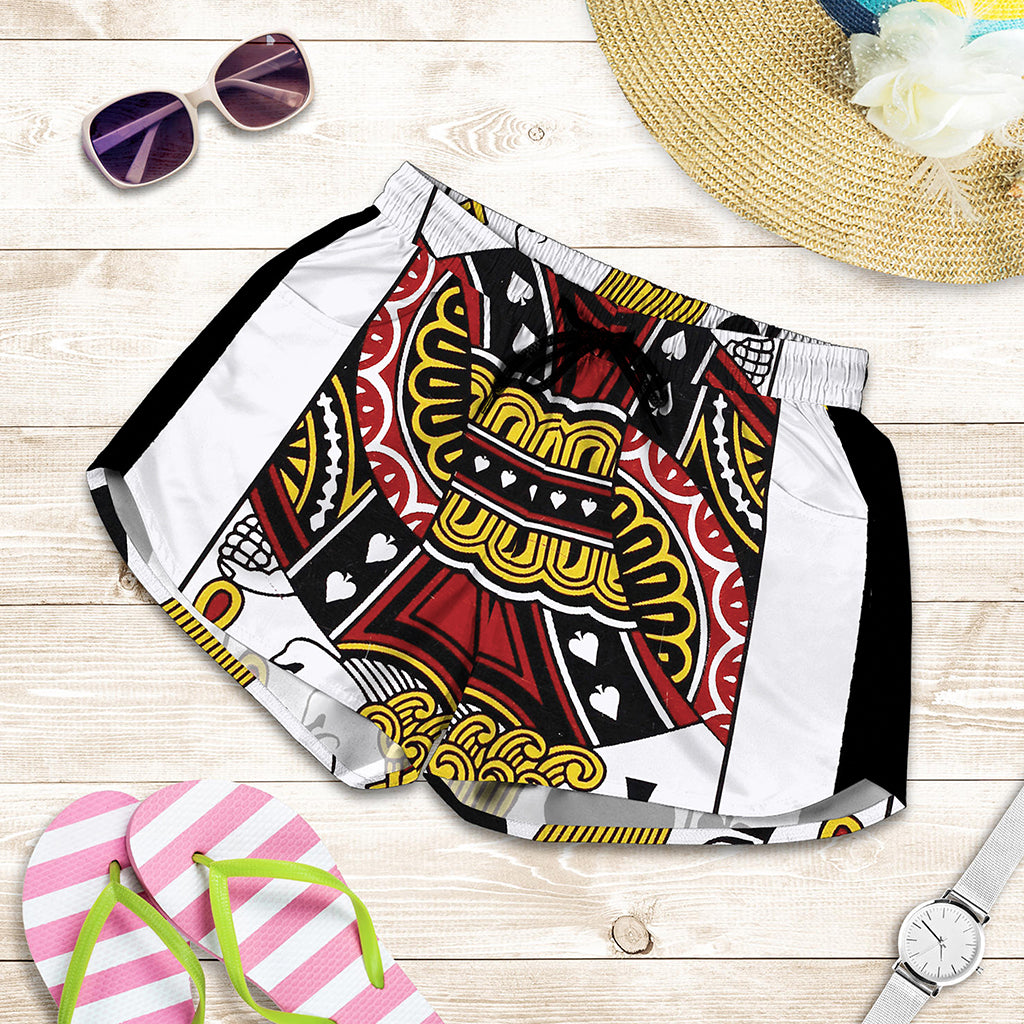 Jack Of Spades Playing Card Print Women's Shorts